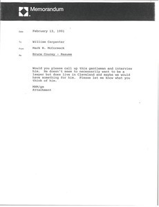 Memorandum from Mark H. McCormack to William Carpenter