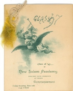 Invitation and program for the 1897 New Salem Academy graduation