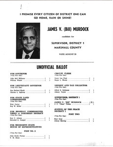 Unofficial Ballot: James V. (Bill) Murdock