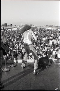 Hollywood Speedway Rock Festival: Wet Willie in performance, Jimmy Hall (vocals) at edge of stage