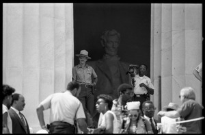 Gathering in front of the Lincoln Memorial, 25th Anniversary of the March on Washington