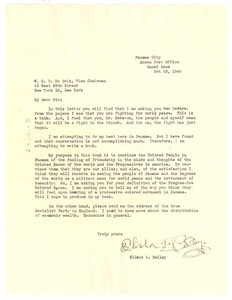 Letter from Elisha I. Bailey to W. E. B. Du Bois