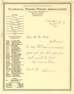 Letter from Melvin J. Chisum to W. E. B. Du Bois