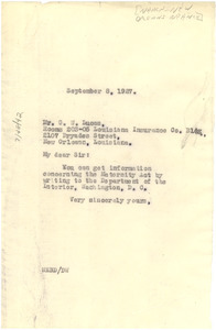 Letter from W. E. B. Du Bois to NAACP New Orleans Branch