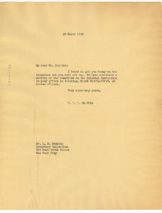 Letter from W. E. B. Du Bois to L. D. Reddick