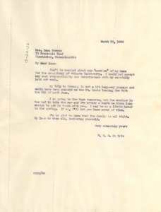 Letter from W. E. B. Du Bois to Emma Groves