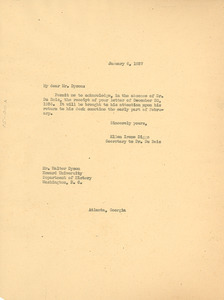Letter from Ellen Irene Diggs to Walter Dyson