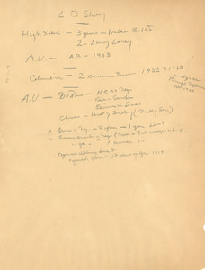 Academic record of Louie Davis Shivery