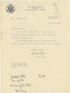 Letter from Herbert Agar to W. E. B. Du Bois