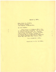 Letter from unidentified correspondent to Grace W. Joiner