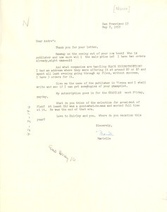 Letter from Ethel Ray Nance to W. E. B. Du Bois