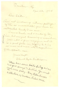 Letter from Blanche Taylor Dickinson to Editor of the Crisis