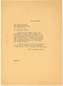 Letter from W. E. B. Du Bois to Winold Reiss