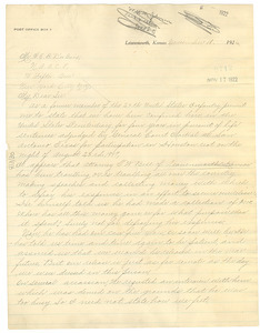 Letter from Roy Tyler to W. E. B. Du Bois