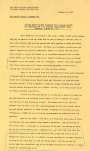 Advance text of radio broadcast by Dr. W. E. B. Du Bois