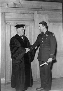 Hugh P. Baker awarding Spellman Degree for War Service