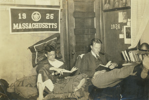 James Burnham and Roy Norcross in studying fraternity quarters