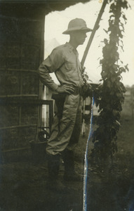 Geoffrey Beames standing outdoors in uniform
