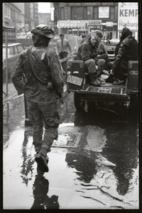 Vietnam Veterans Against the War demonstration 'Search and destroy': veterans in uniform marching through the streets