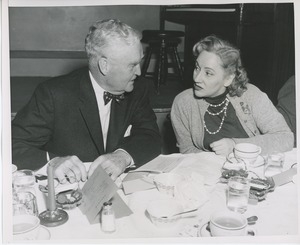 Connie Boswell with Bruce F. Barton at Thanksgiving party