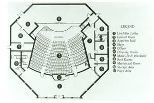 Floor Plan and the Legend of the Fuller Arts Center at Springfield College
