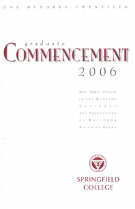 Springfield College Graduate Commencement Program (2006)