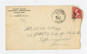 Envelope from a letter to Amos Alonzo Stagg from Amherst College sent October 1, 1891