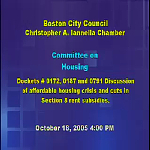 Committee on Planning and Economic Development hearing recording, October 18, 2005