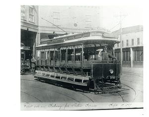 First car in subway for public service, Tremont Street subway