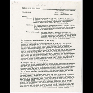 Minutes from meeting held July 24, 1961