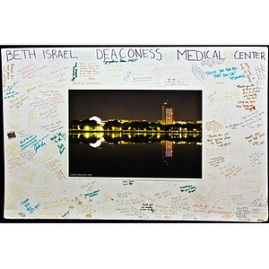 Beth Israel poster left at the Copley Square Memorial