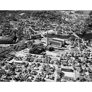 Center area, industrial buildings and residential area, Sanford, ME