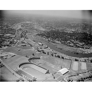 Allston, Fine Arts Theater and the area (now Publick), near Charles River, Harvard Stadium, Boston, MA