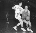 Suffolk University men's basketball game, photograph, 1958