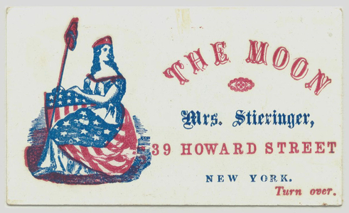 The Moon boardinghouse card, between 1862 and 1864
