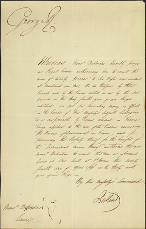 Warrant for the payment of twenty guineas, 1798 April 24