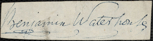Clipped signature of Benjamin Waterhouse