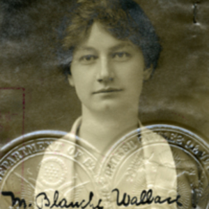 Passport photograph of M. Blanche Wallace, 1918.