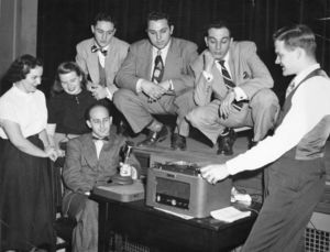 Members of Suffolk University's student radio club, circa 1953