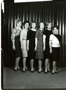 Suffolk University students participating in the Miss Suffolk Pageant. 1962