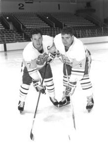 Suffolk University hockey player Sean O'Driscoll and team mate, 1993