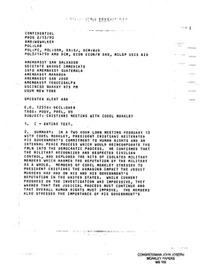 Confidential report summarizing a meeting between John Joseph Moakley, the congressional delegation, and Salvadoran President Alfredo Cristiani, 13 February 1990