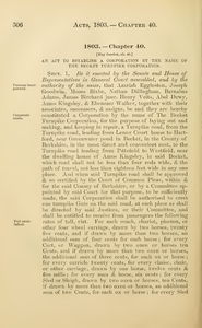 1803 Chap. 0040 An Act To Establish A Corporation By The Name Of The Becket Turnpike Corporation.