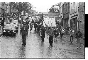 Sinn Fein parade and march, Downpatrick, including a shot of Danny Morrison, political spokesman