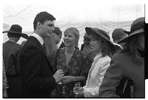 Leonora, Countess of Lichfield and Miss Lavinia Baird of Belle Island, Co. Fermanagh at a Fermanagh wedding