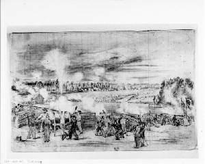 The Siege of Petersburg - Shelling the Town from Captain Roemer's Battalion