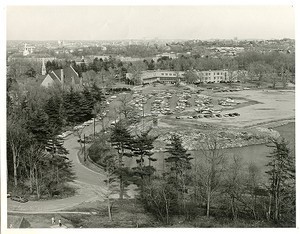 Saint Thomas More Hall exterior: aerial view