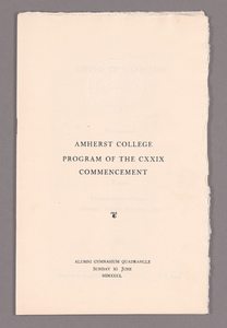 Amherst College Commencement program, 1950 June 11