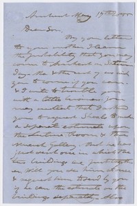 Edward Hitchcock letter to Edward Hitchcock, Jr., 1855 May 17
