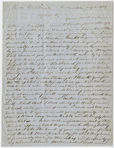 Justin Perkins letter to Edward Hitchcock, 1849 July 9